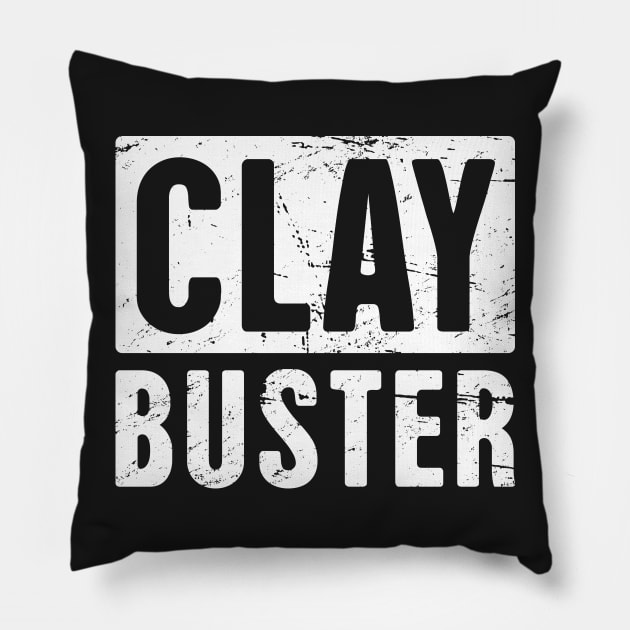 Clay Buster | Shotgun & Skeet Shooting Design Pillow by MeatMan