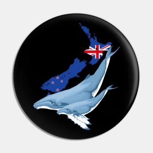 Humpback Whales New Zealand Flag Pin