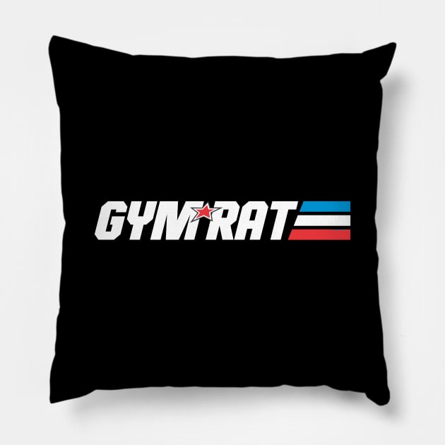 Gym Rat - Nostalgic Joe Soldier Logo Style Pillow by Cult WolfSpirit 