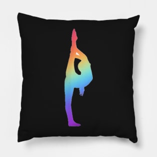 Athlete in standing split scorpion Pillow