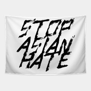 quote: stop asian hate message. Protest symbol. Tapestry