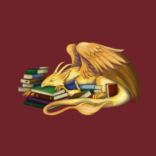 Sleepy Book Dragon T-Shirt