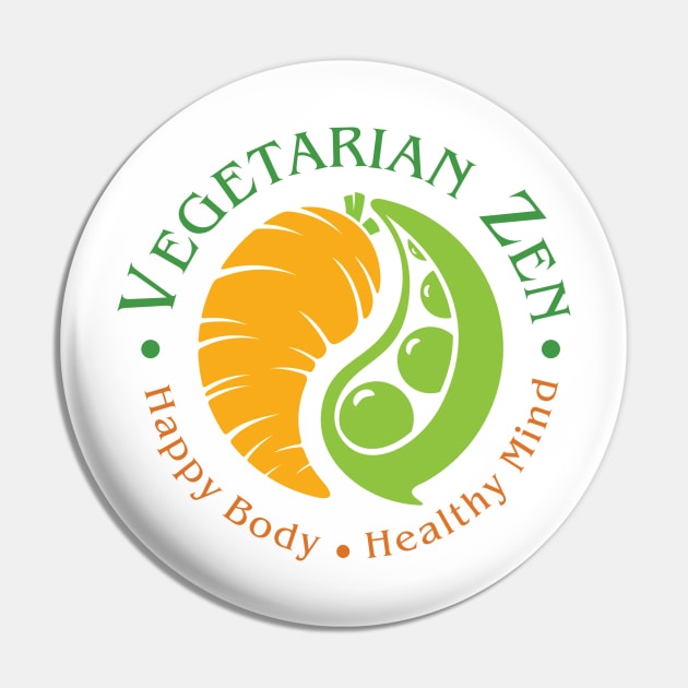 Vegetarian Zen Logo Pin by Vegetarian Zen