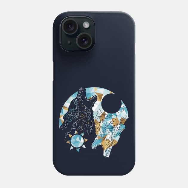 Negative Geo Wolves Phone Case by polliadesign