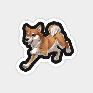 Red Shiba Inu Running Magnet