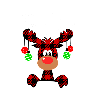 Christmas Deer Cute Red Buffalo Plaid Reindeer Merry Christmas T-Shirt