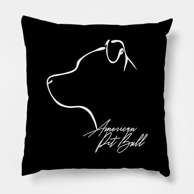 Proud American Pit Bull profile dog lover Pillow by wilsigns