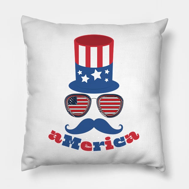 4th of July American Independence Day Pillow by Moshi Moshi Designs