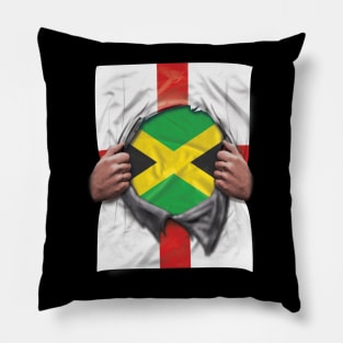 Jamaica Flag English Flag Ripped - Gift for Jamaican From Jamaica Pillow