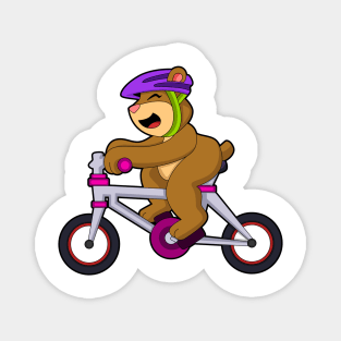 Bear with Bicycle & Helmet Magnet