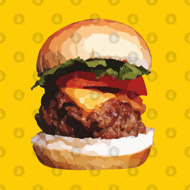 Cheeseburger/Hamburger Food Sticker Design by Blue Moon Barn