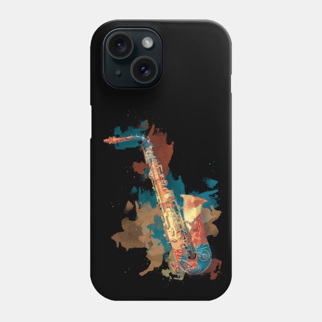 Watercolor Sax Phone Case by String Colour Avenue