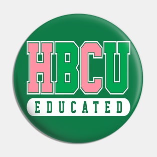 HBCU Educated Pink and Green Pin