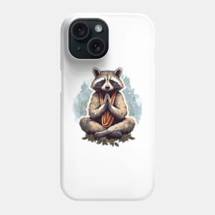 Yoga meditation raccoon Phone Case