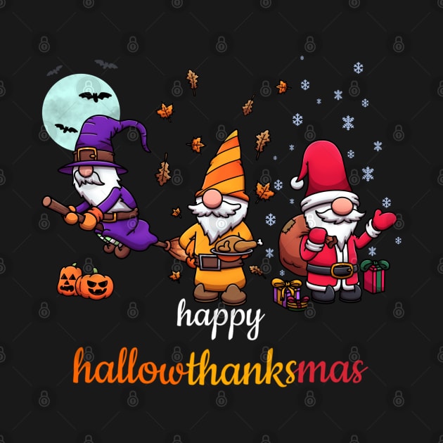 Happy HallowThanksMas Gnomes by TheMaskedTooner