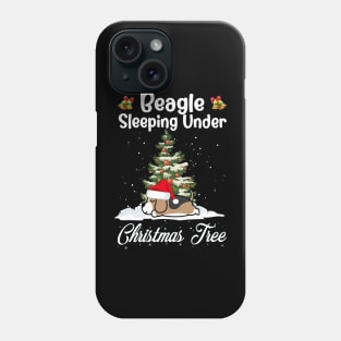 Beagle Sleeping Under Christmas Tree Funny Xmas Dog Lover Phone Case