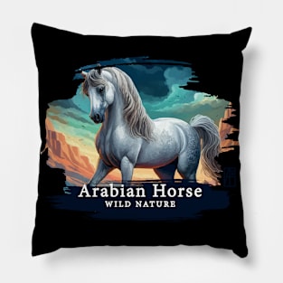 Arabian Horse - WILD NATURE - HORSE -18 Pillow