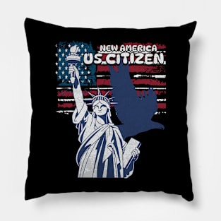 Proud US Citizenship Flag American New USA Citizen Pillow