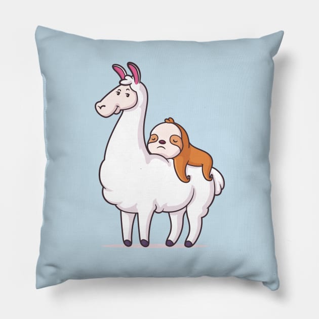 Best Friends - Llama and Sloth Pillow by zoljo