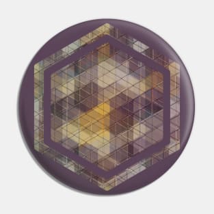 Abstract Cubes Purple/Orange pattern Pin