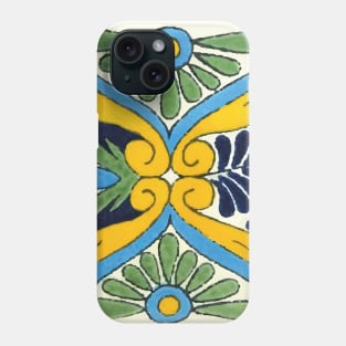 Amarillo talavera tile abstract yellow azulejo Phone Case