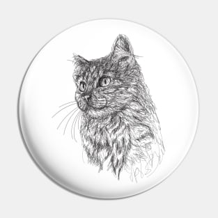 Cat draw with scribble art style Pin