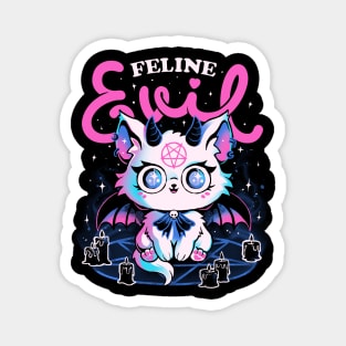 Feline Evil - Cute Dark Funny Evil Cat Gift Magnet