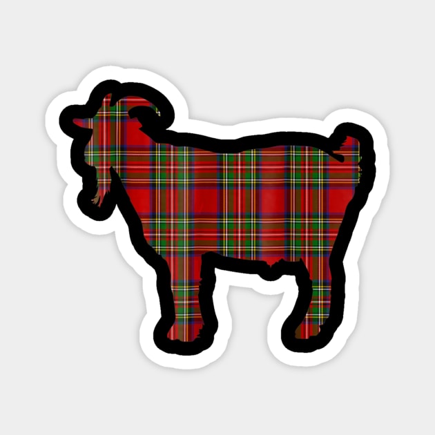 Stewart Plaid Goat Scottish Pride Tartan Magnet by frostelsinger