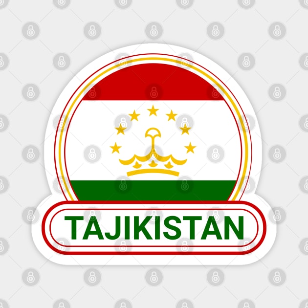Tajikistan Country Badge - Tajikistan Flag Magnet by Yesteeyear