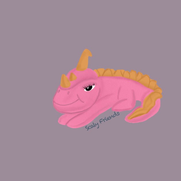 Preacious the pink Dino - The Scaly Friend's Collection Artwort By TheBlinkinBean by TheBlinkinBean