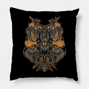 Skull goat robot machine Pillow