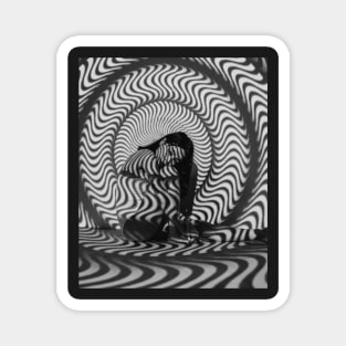 Girl lost in a Maze  Meditation and Yoga Design for Relation and Chill out wall art. Magnet