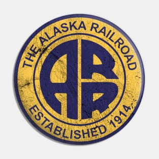 The Alaska Railroad --- Vintage Style Faded Design Pin