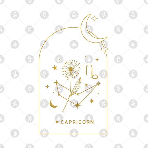 Capricorn Zodiac Constellation and Flowers - Astrology and Horoscope by Patty Bee Shop