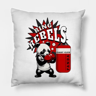 Boxing panda ring rebels Pillow