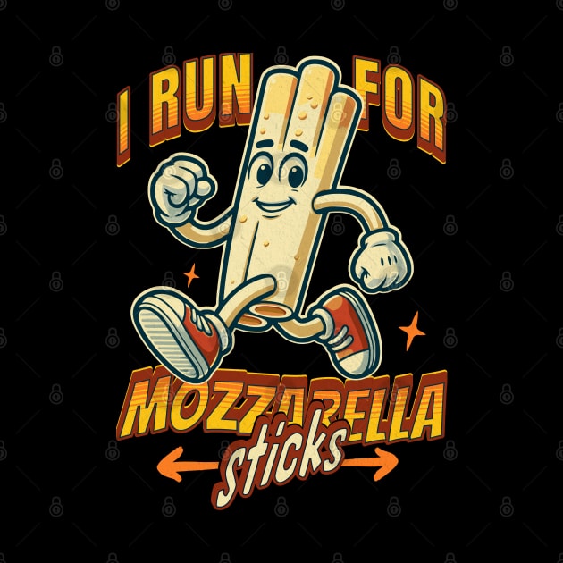 Run For Mozzarella Sticks Funny Fitness Cheesy Run Club by JJDezigns