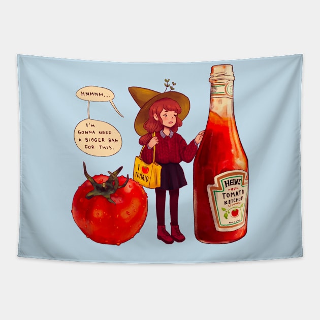 Tomato Witch Tapestry by RedBeanPorridge TeePublic Store