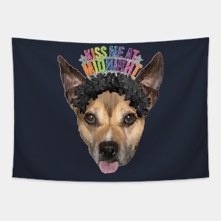 Kiss Me At Midnight Dog Tapestry