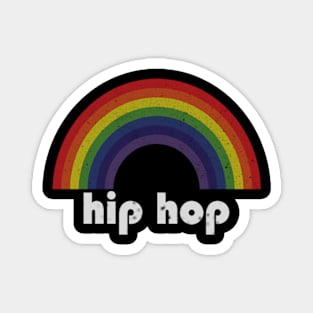 Hip Hop Vintage Retro Rainbow Magnet