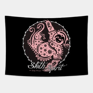 Sloth Spirit / pink_black [mr.Lenny Friends] Tapestry