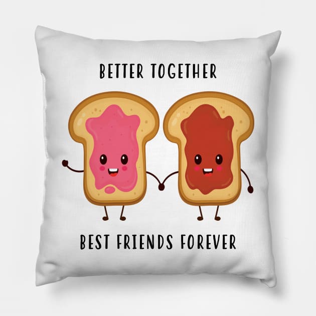 Better Together Best Friends Forever Pillow by frickinferal