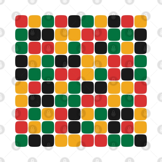 Squircle Pattern (Rasta Colours) by John Uttley