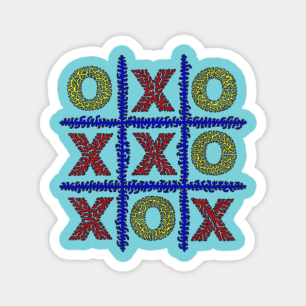 Tic Tac Toe Magnet by NightserFineArts