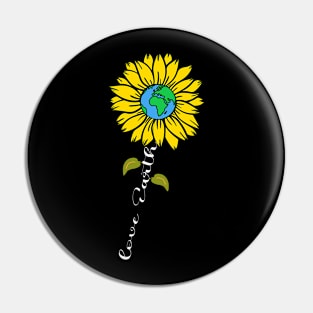 Sunflower Love Earth Day Retro Nature Environmentalist Gift Pin