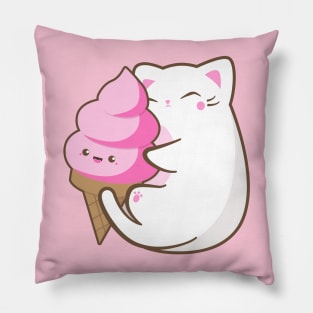 Ice cream lover chubby cat Pillow