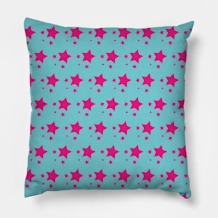 Adit | Blue and Pink Stars Pattern Pillow