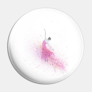 Ballerina in Motion Pink Spray Pin