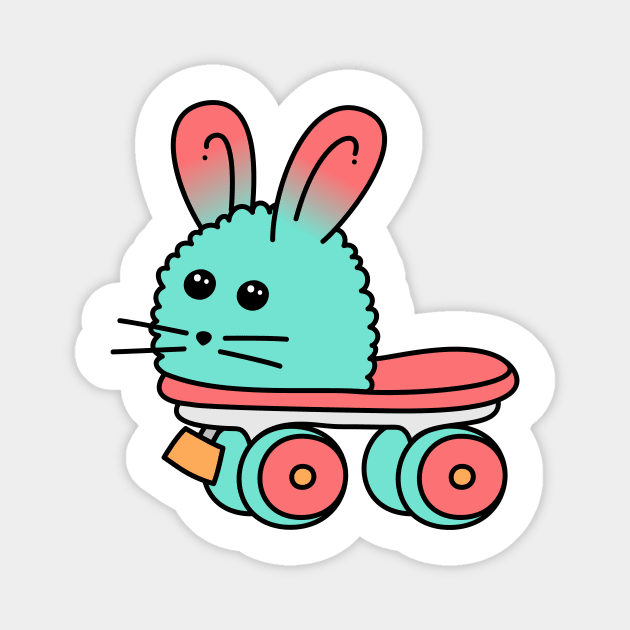 Bunny roller skate Magnet by s3xyglass3s