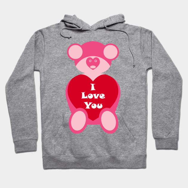 teddy bear hoodie pink