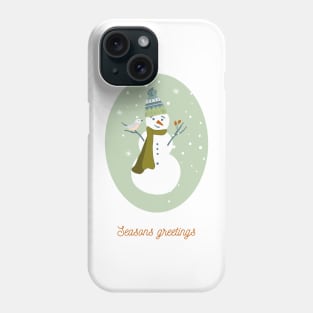 Illustration of snowman Phone Case